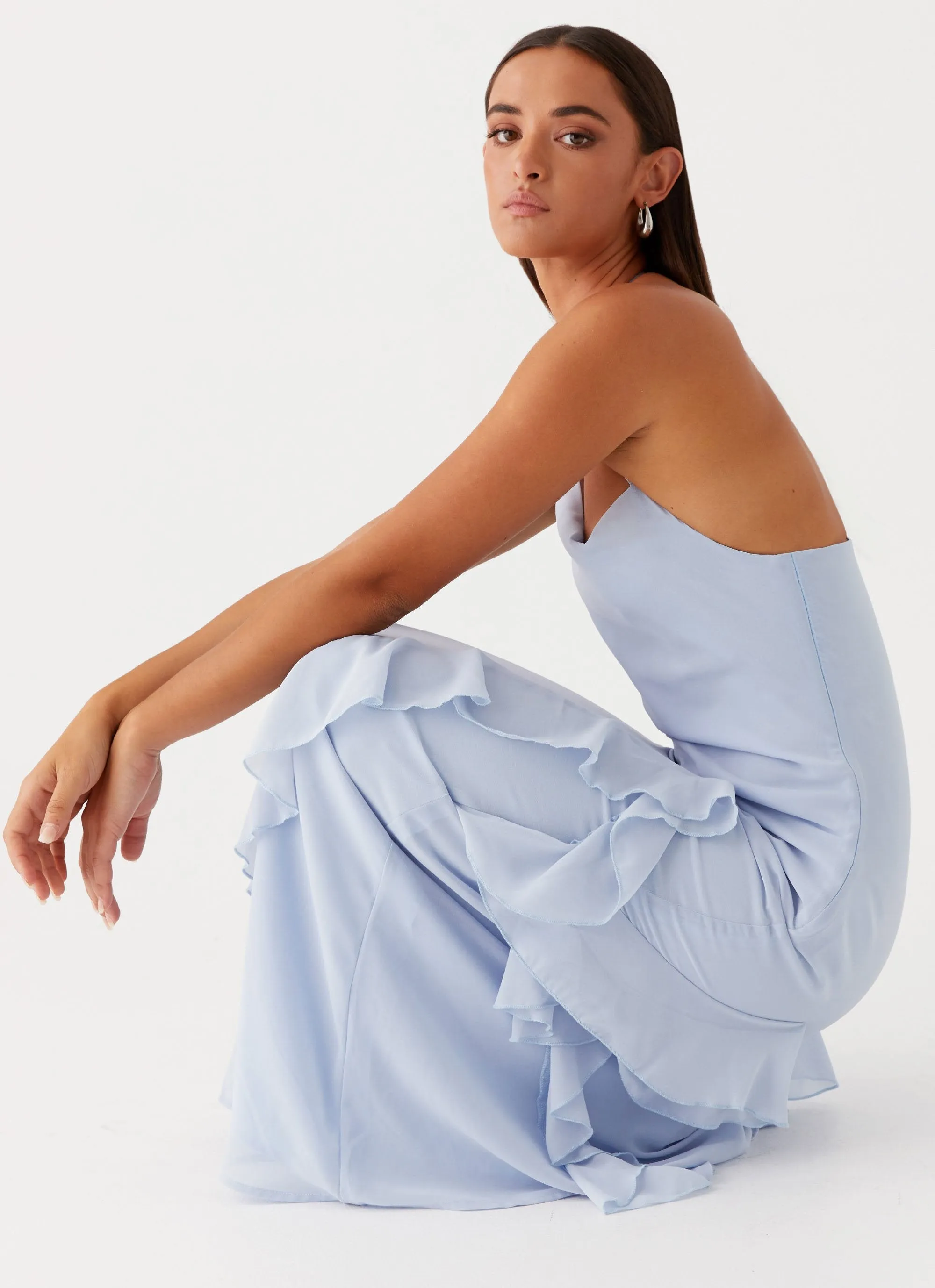 Sammie Maxi Dress - Blue Muted Tones Chic Fit