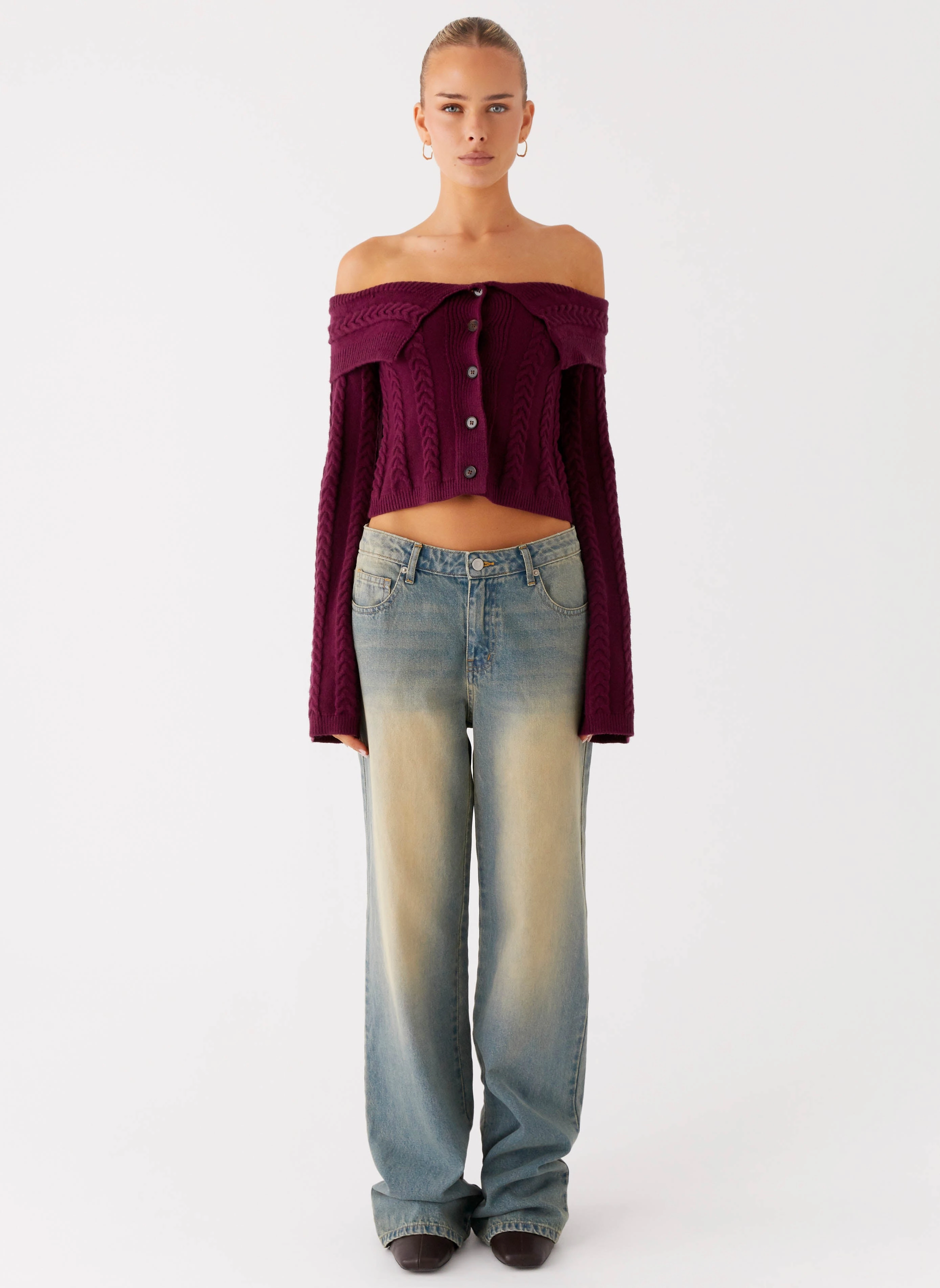 Adjustable Drawcord Light Fabric San Diego Straight Leg Jeans - Blue Wash