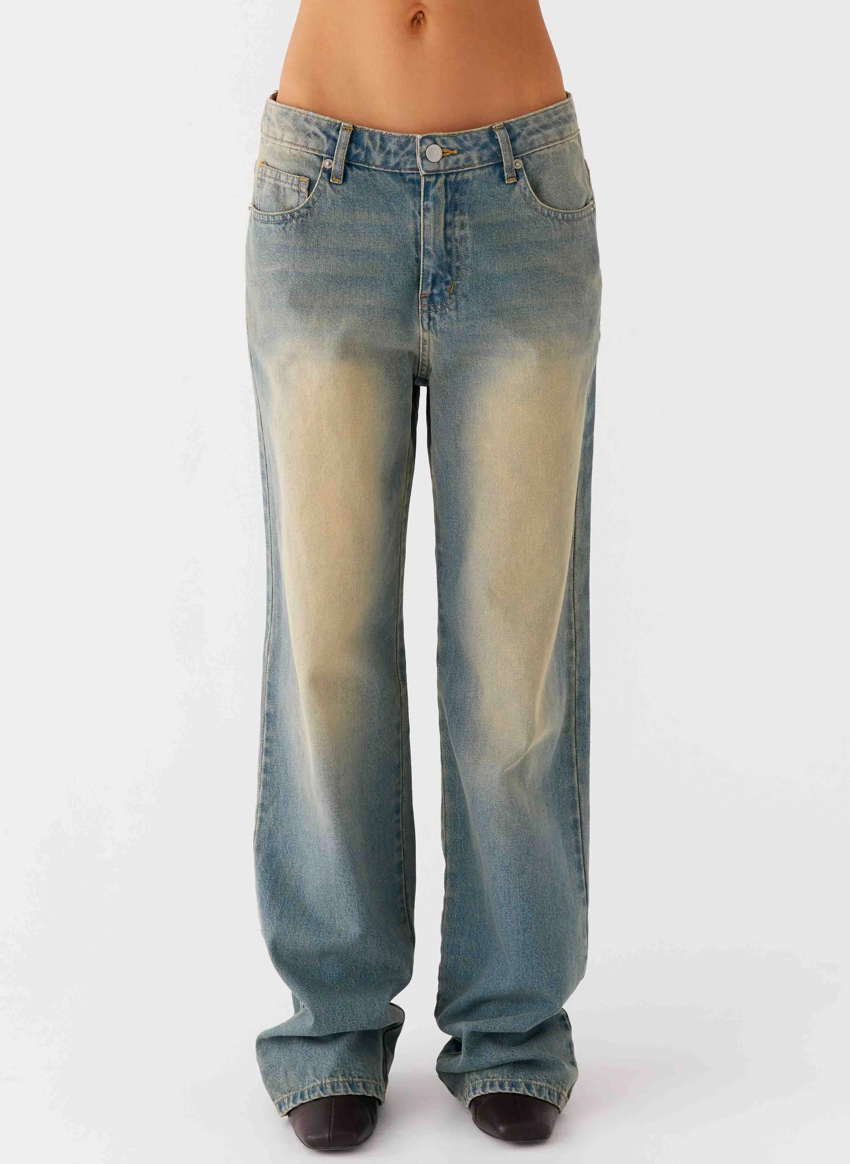 Relax Mode San Diego Straight Leg Jeans - Blue Wash