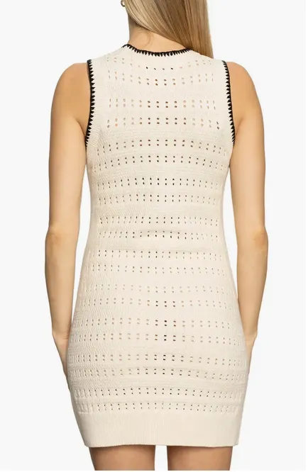Sanctuary Free Spirit Mini Dress - Light Oak/Black Feminine off-the-shoulder gown