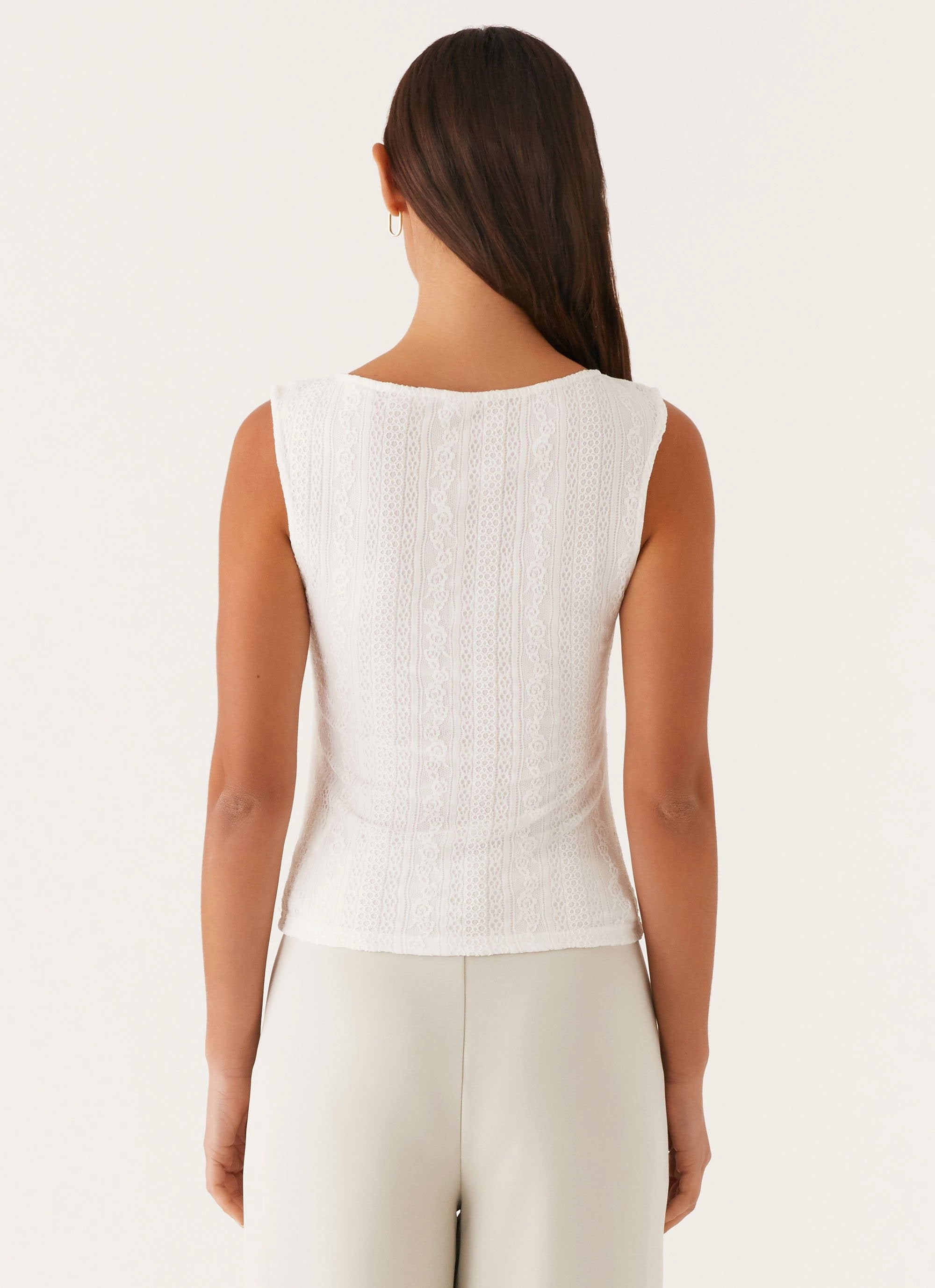 Sandi Tank Top - White Ventilated Mesh Panels NoTagLabel