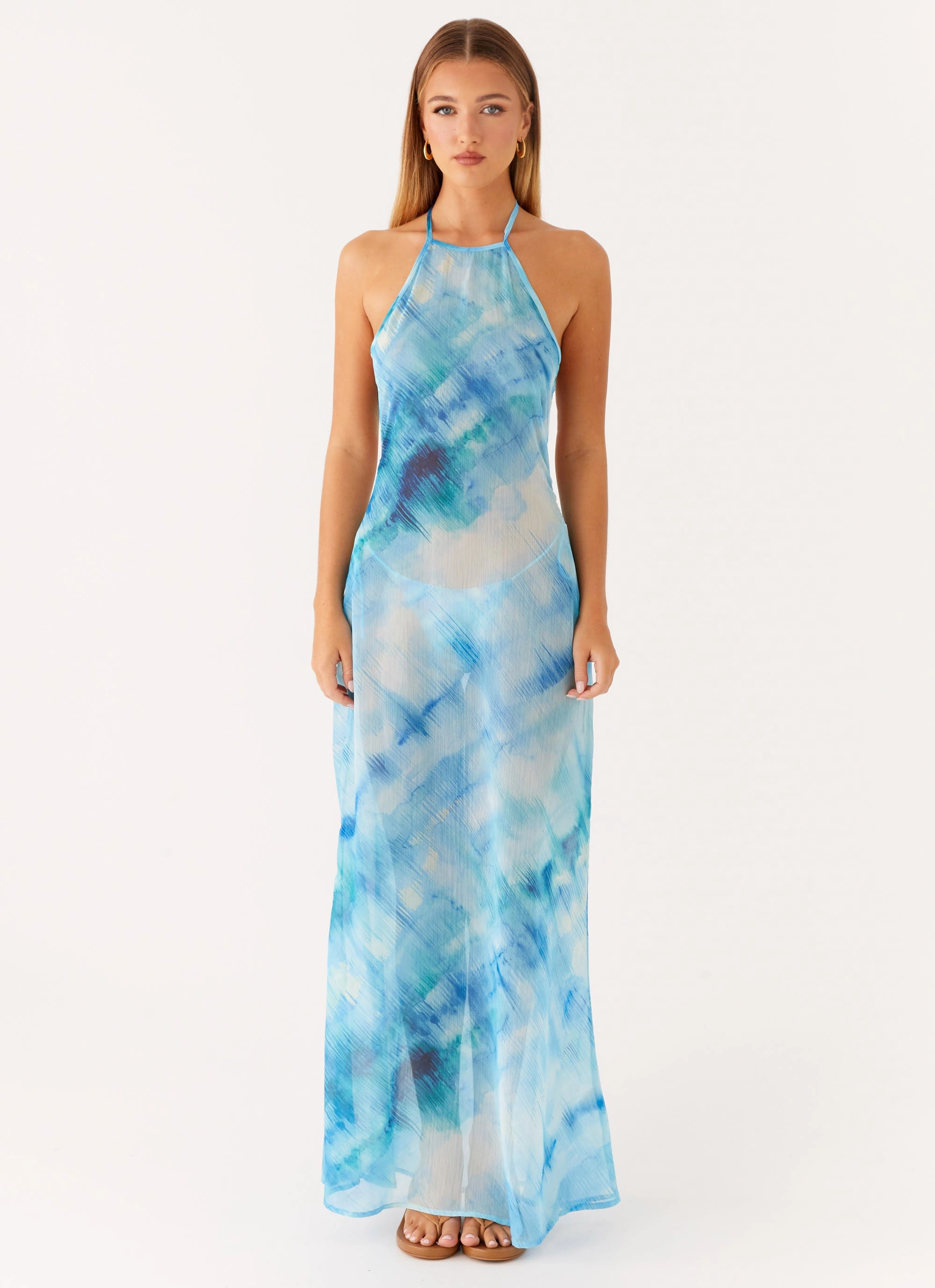Quiet Mood Sandra Maxi Dress - Blue Tie Dye