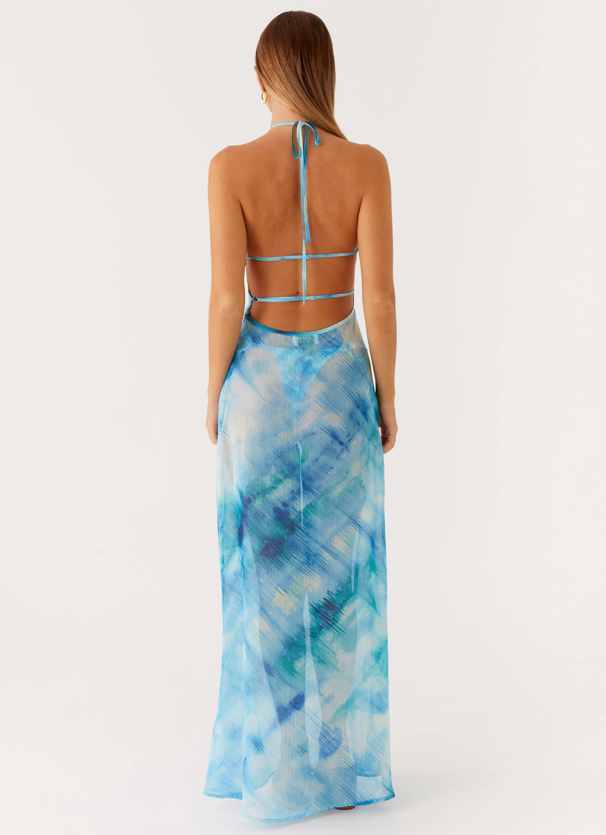 Classic and Modern Sandra Maxi Dress - Blue Tie Dye
