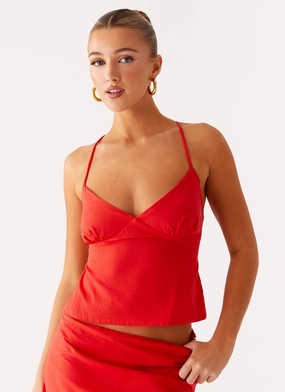 Sangria Top - Tomato Light material