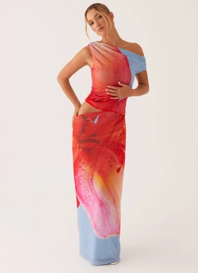 Walk Grace Santa Monica Maxi Dress - Blue Floral
