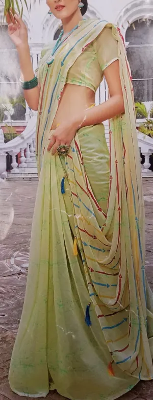 Saree 5481683 Pista Georgette Digital Printed Saree