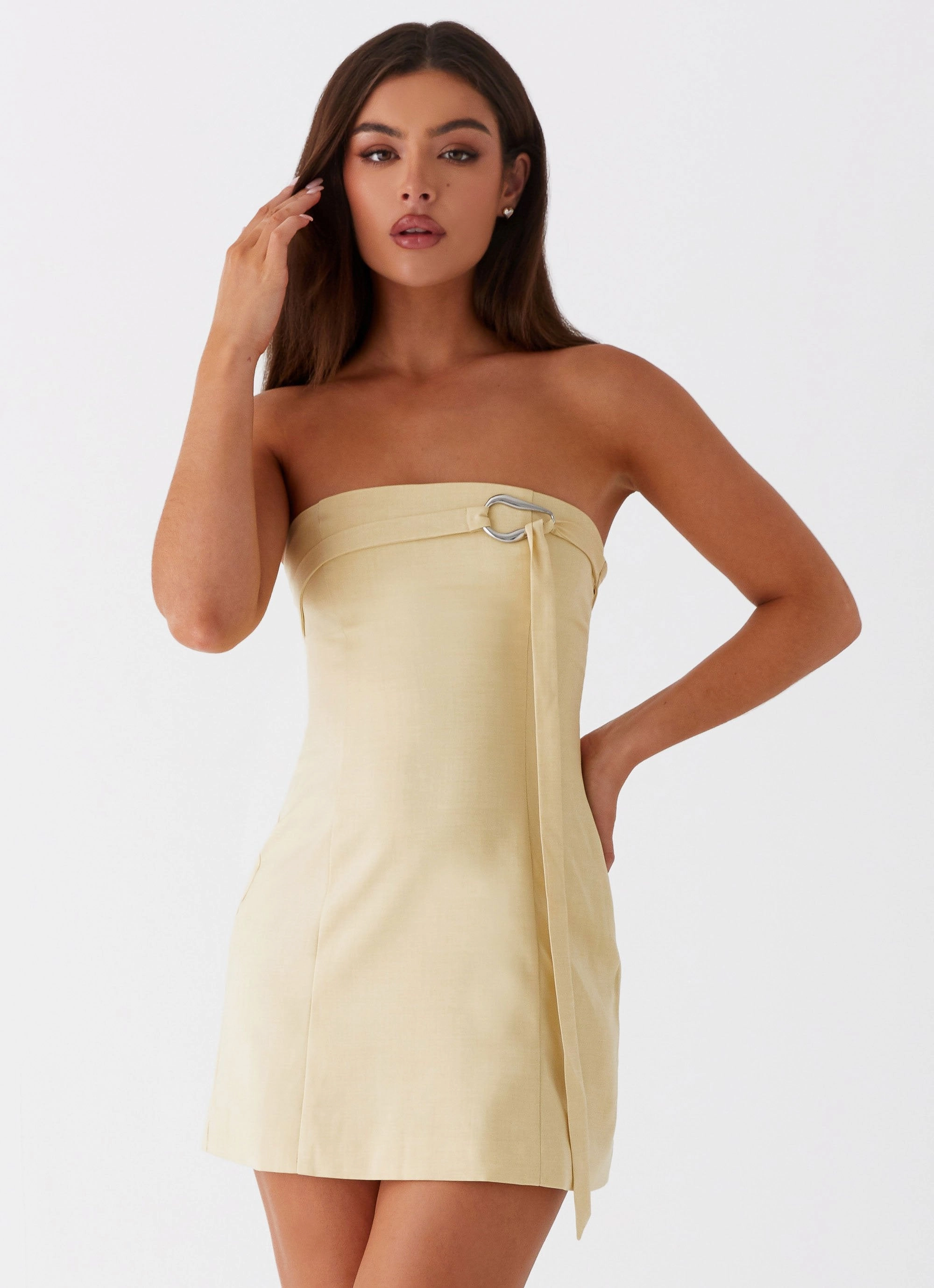 Romantic Style Saskia Mini Dress - Yellow