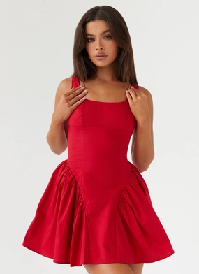 Sassy Soiree Corset Mini Dress - Red Movement Feel Trendy Tailoring
