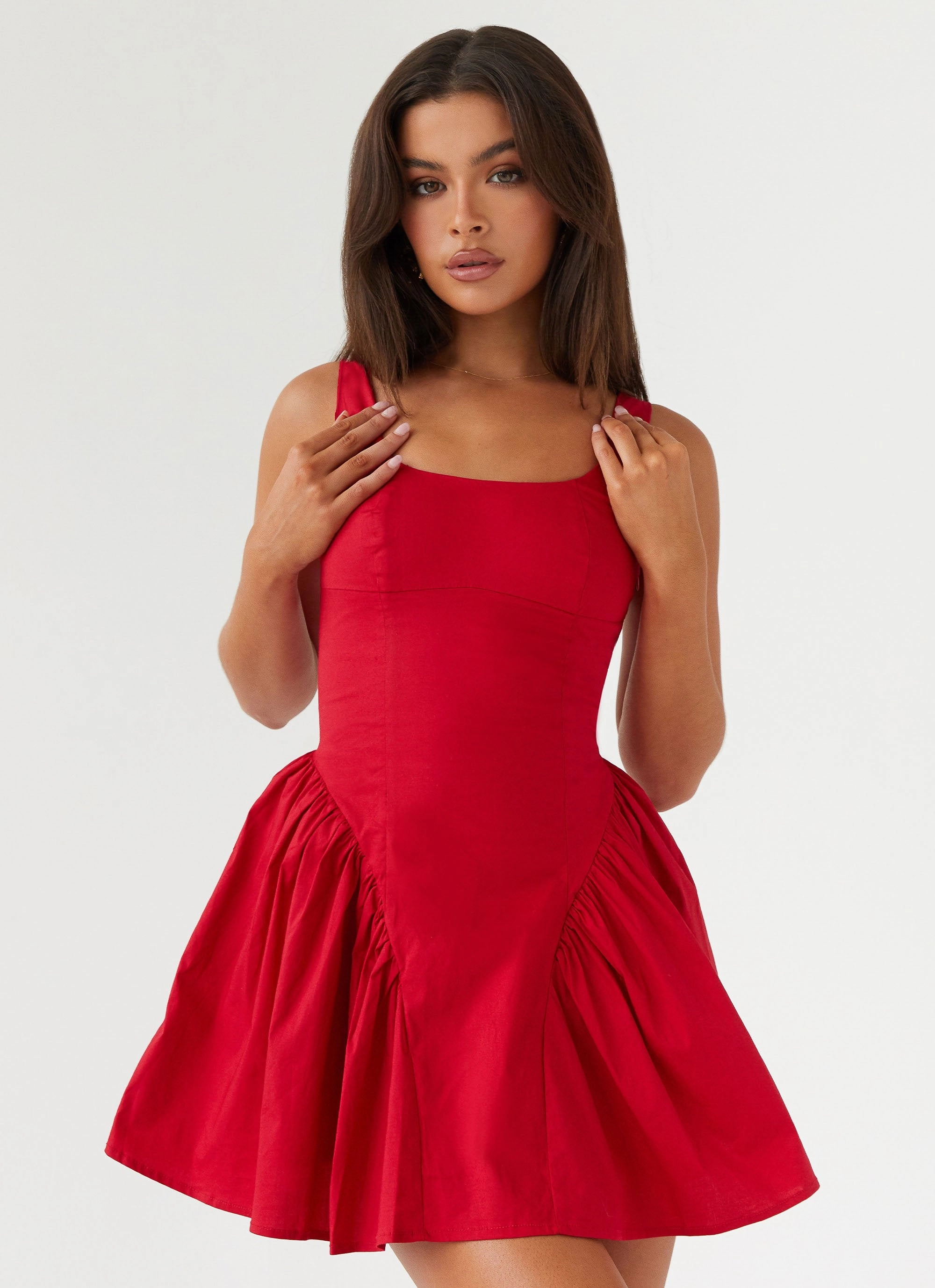 Sassy Soiree Corset Mini Dress - Red Movement Feel Trendy Tailoring