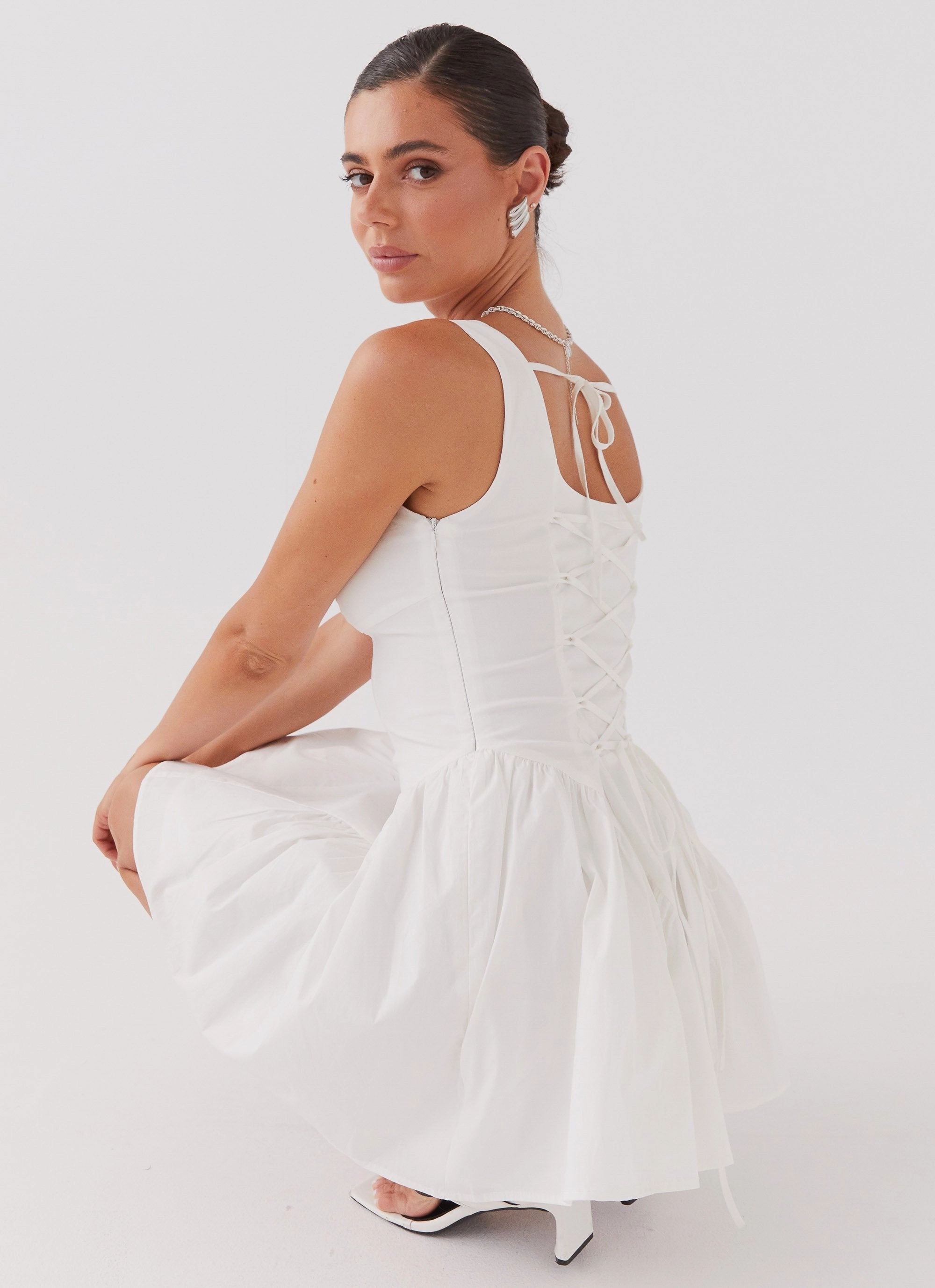 AntiFrayEdging Night wear Sassy Soiree Corset Mini Dress - White
