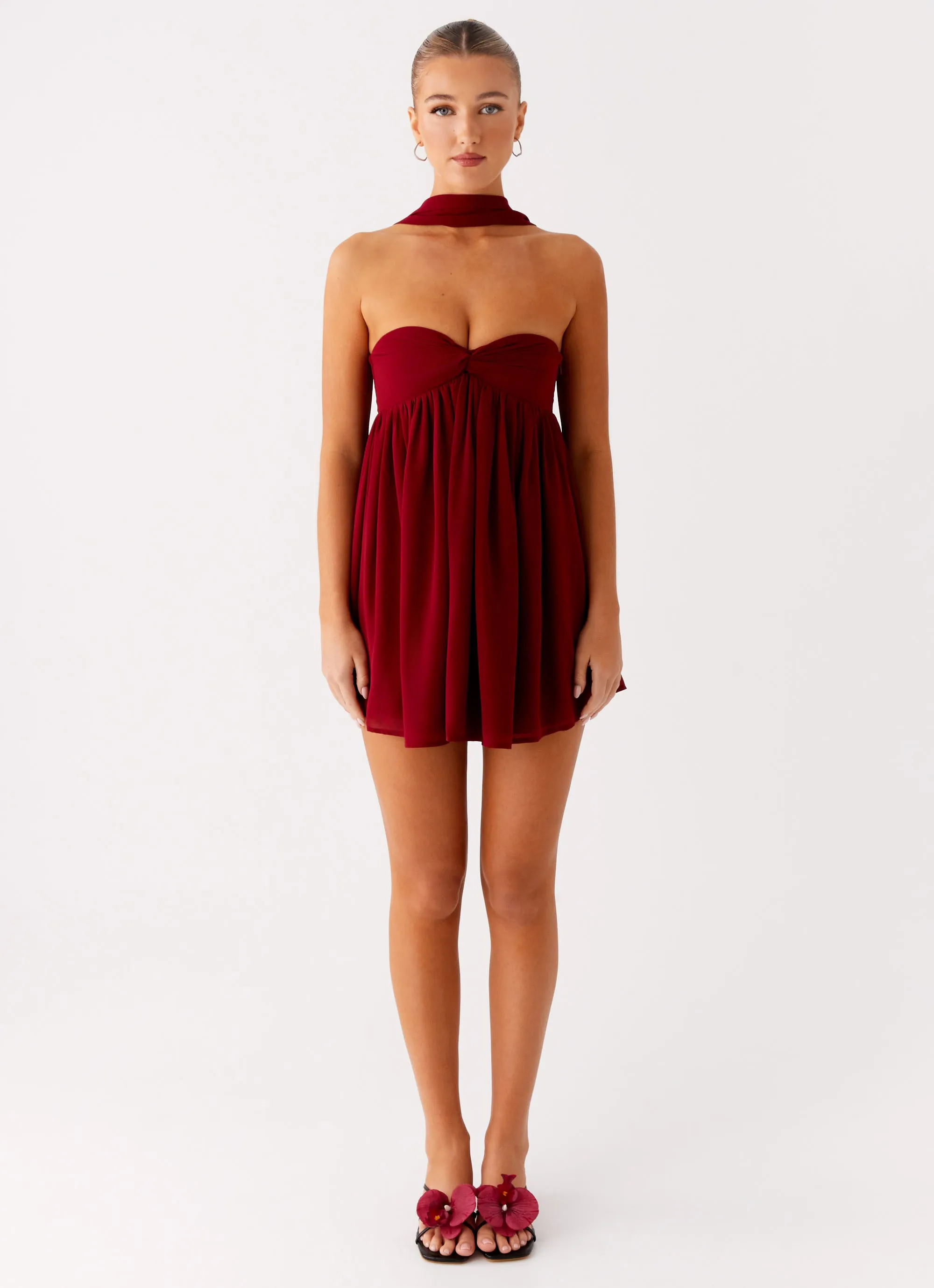 Feel Good Saturn Mini Dress - Maroon