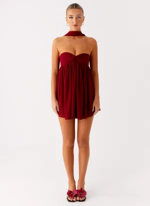 Feel Good Saturn Mini Dress - Maroon