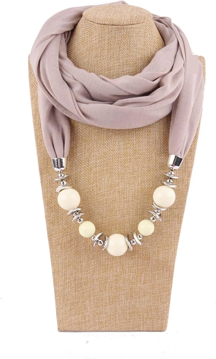Scarf for Women Lightweight Cotton Linen Necklace Pendant Scarf Ethnic Circle Neck Wrap Scarves