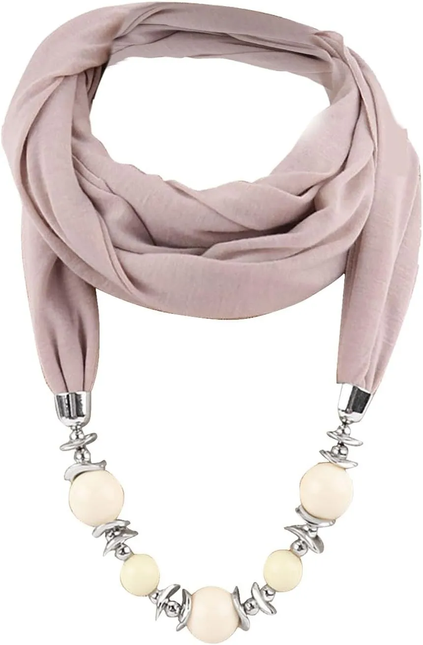 Scarf for Women Lightweight Cotton Linen Necklace Pendant Scarf Ethnic Circle Neck Wrap Scarves
