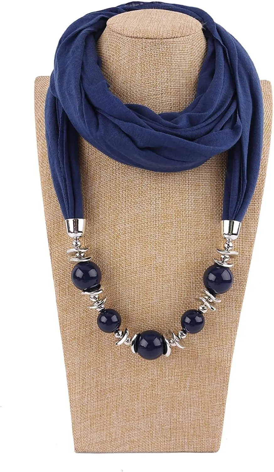 Scarf for Women Lightweight Cotton Linen Necklace Pendant Scarf Ethnic Circle Neck Wrap Scarves
