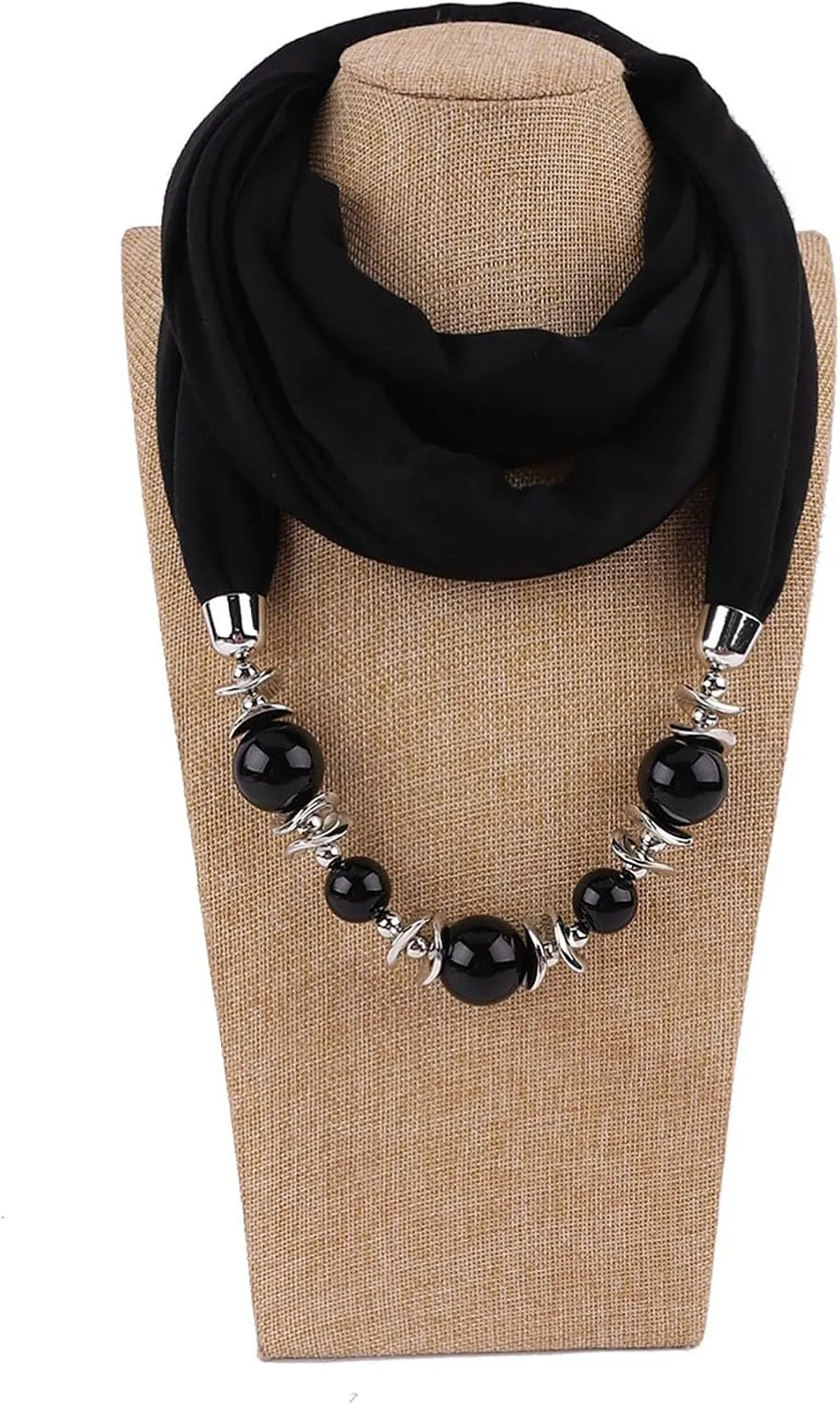 Scarf for Women Lightweight Cotton Linen Necklace Pendant Scarf Ethnic Circle Neck Wrap Scarves