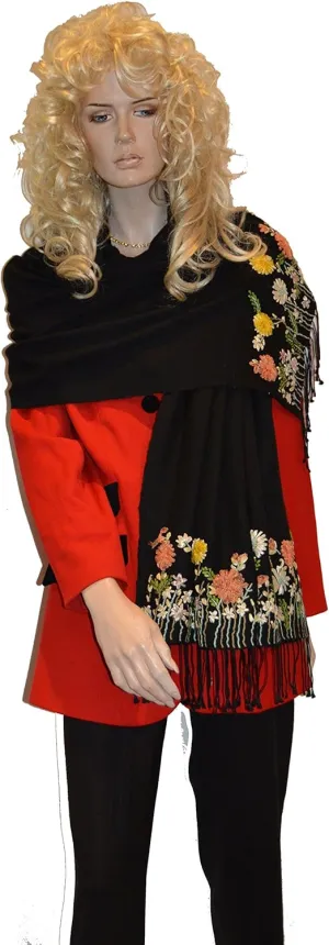 Scarf/Scarves/Shawl/Shawls/Embroidery Shawl from Cashmere Pashmina Group (08)