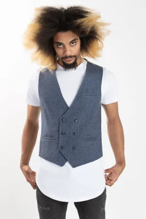 Score Waistcoat - Checkered Navy