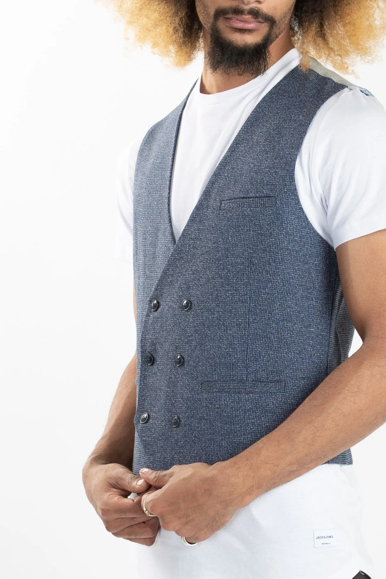Score Waistcoat - Checkered Navy