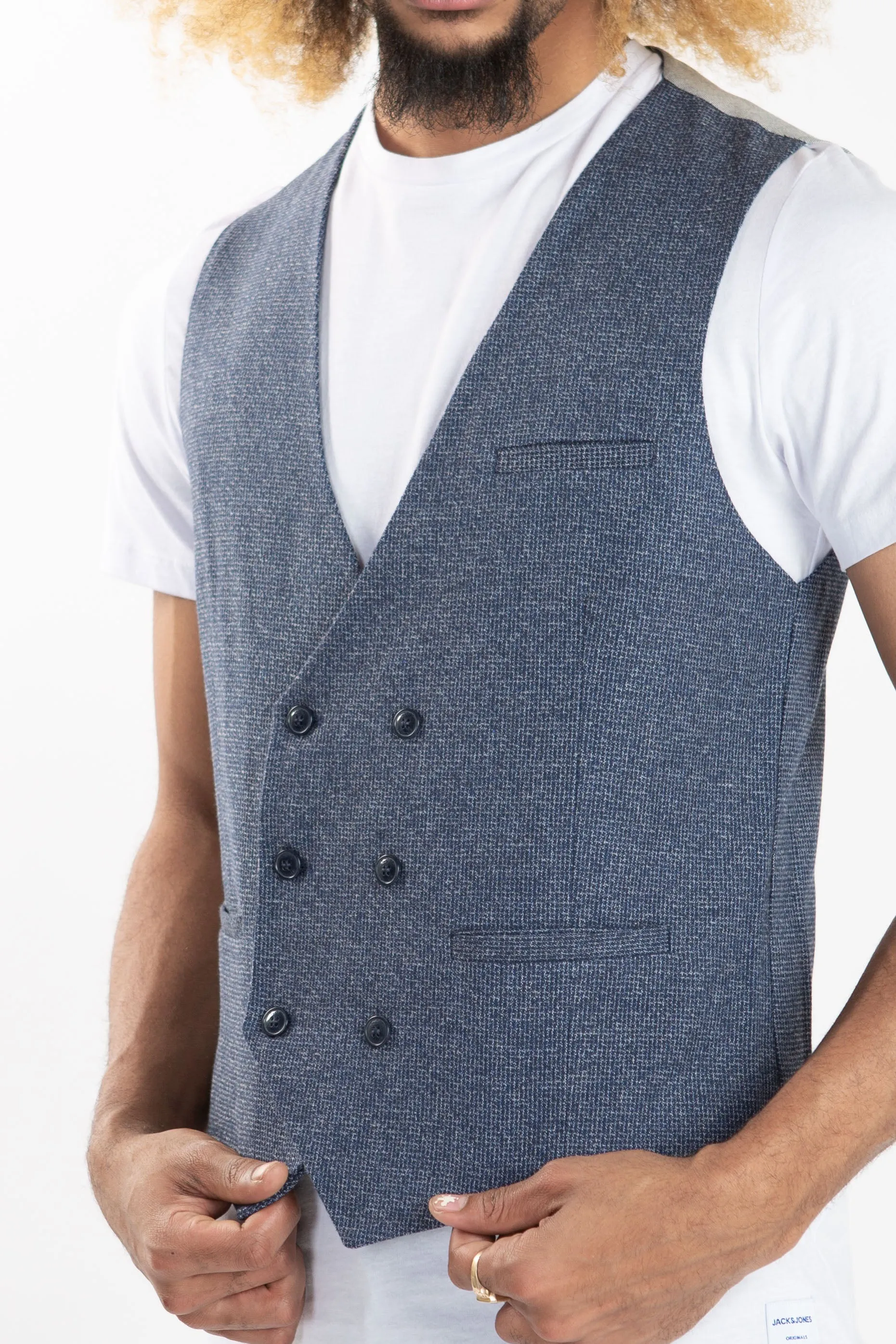 Score Waistcoat - Checkered Navy