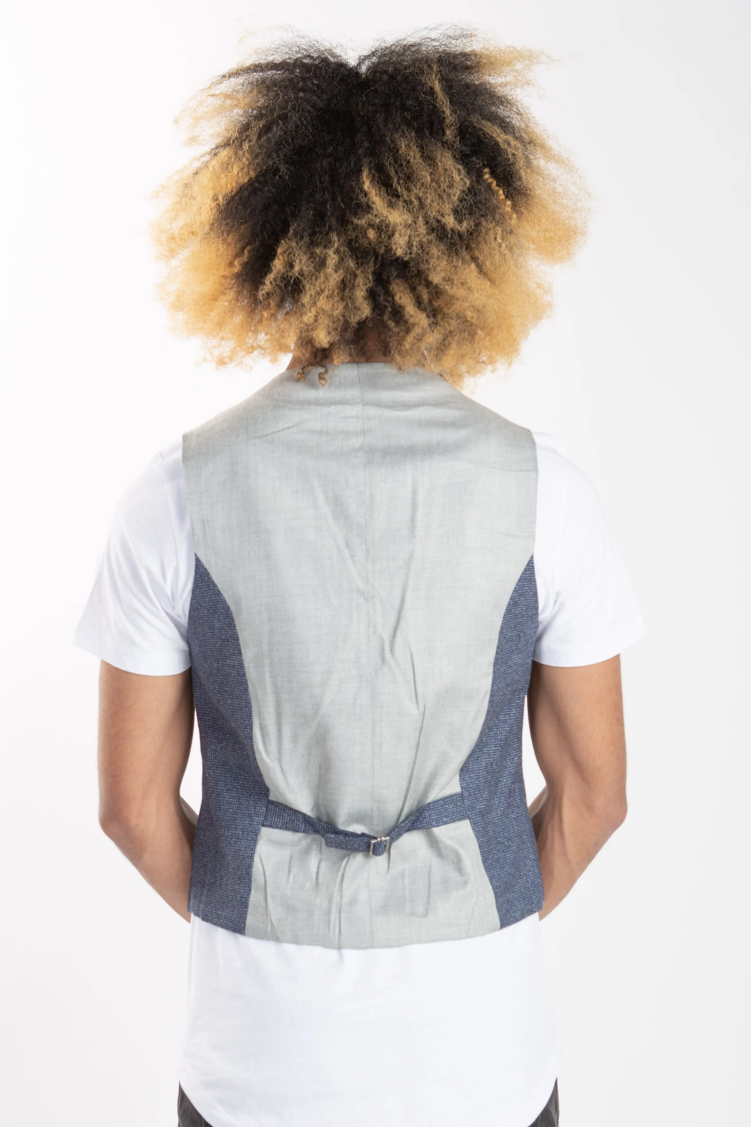 Score Waistcoat - Checkered Navy