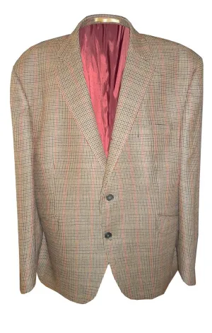 SCOTT Men's Puppy Tooth Wool Blend Gold Sports Jacket Size 50 - 62