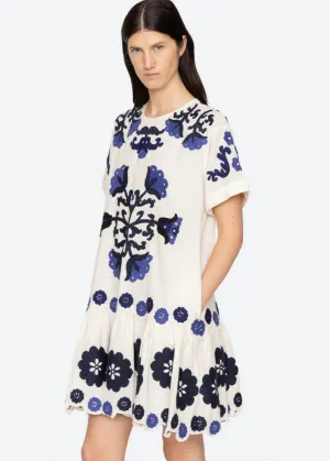 SEA NY Catrine Applique Dress Perfect Mood Pop Texture