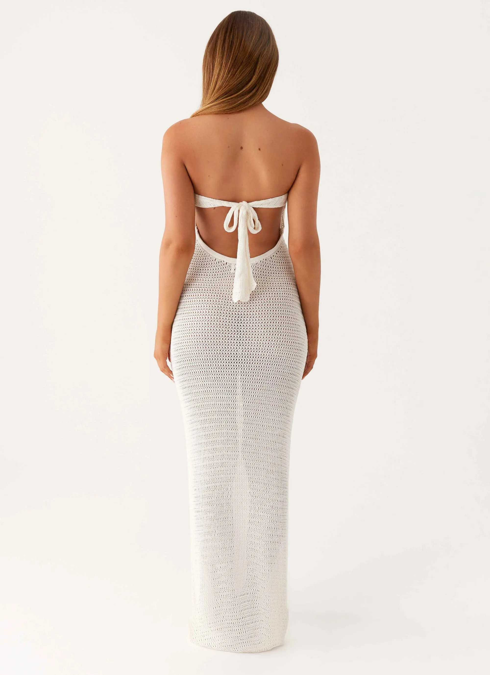 Seafoam Maxi Dress - Ivory Velvet-Touch