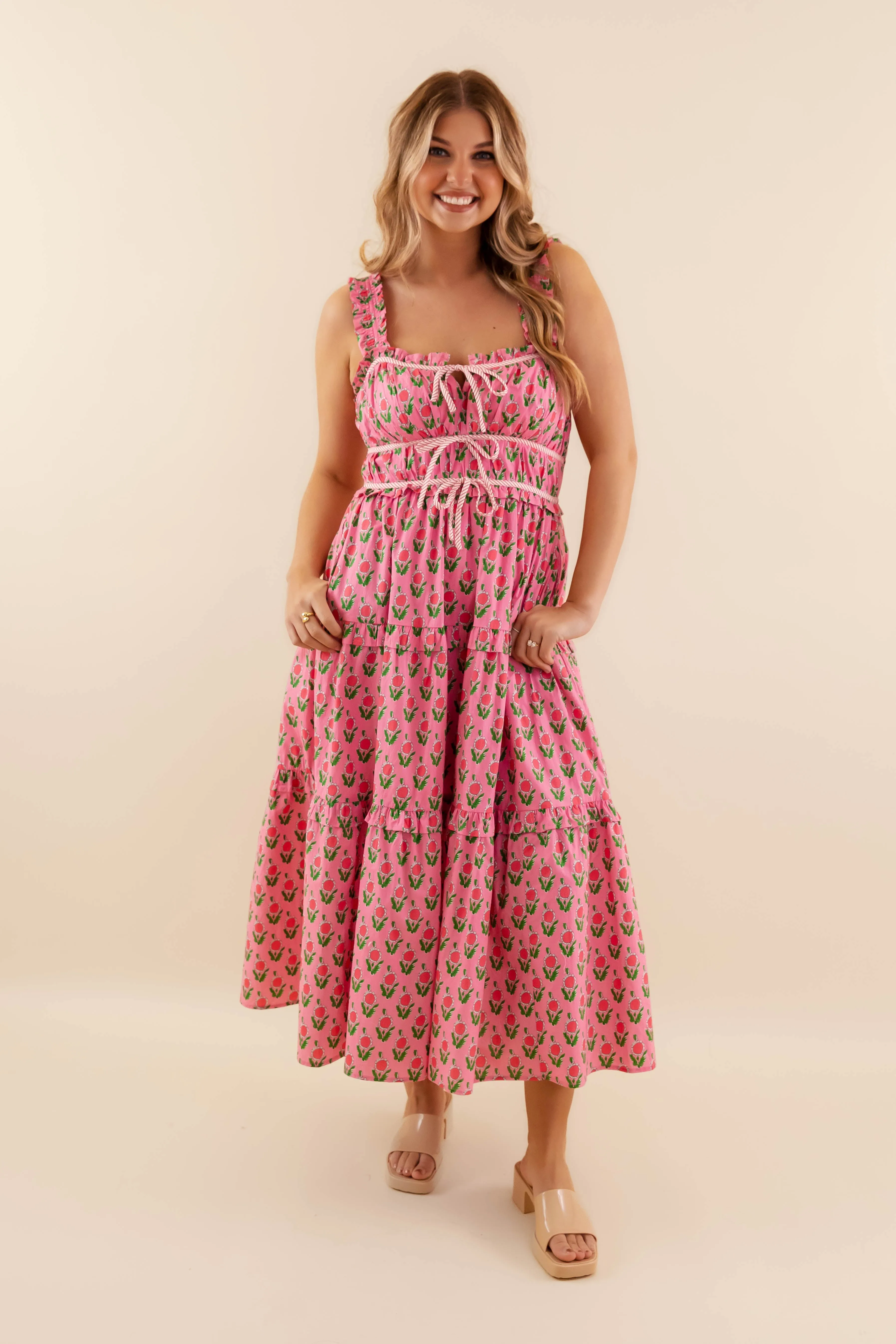 Flattering Fit Wear Owe It To You Midi Dress-Pink