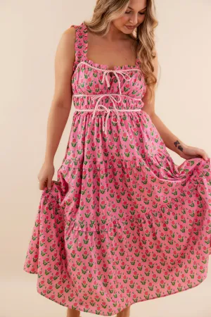 Owe It To You Midi Dress-Pink Premium Quality