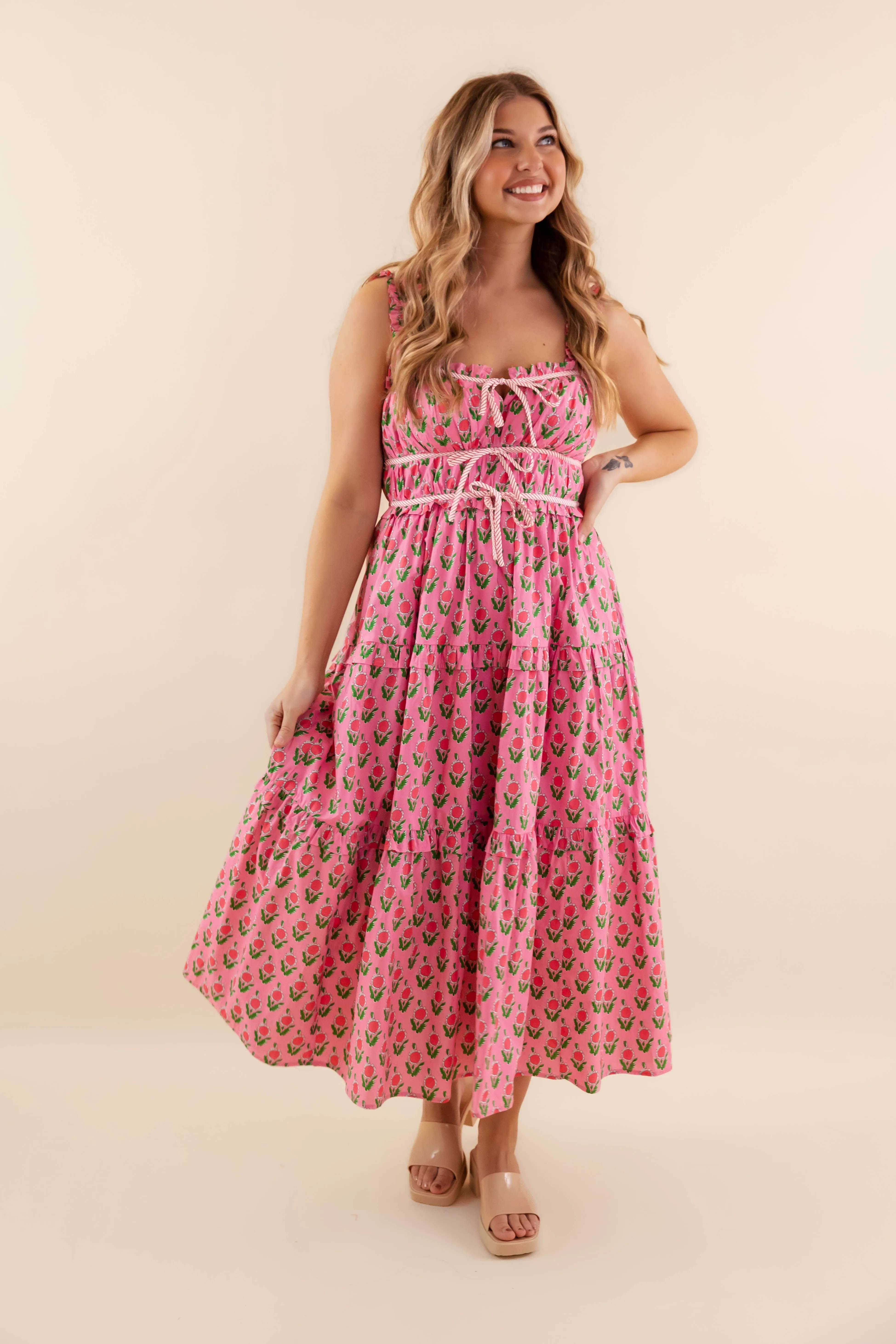 Owe It To You Midi Dress-Pink Perfectly Styled Chic Comfort