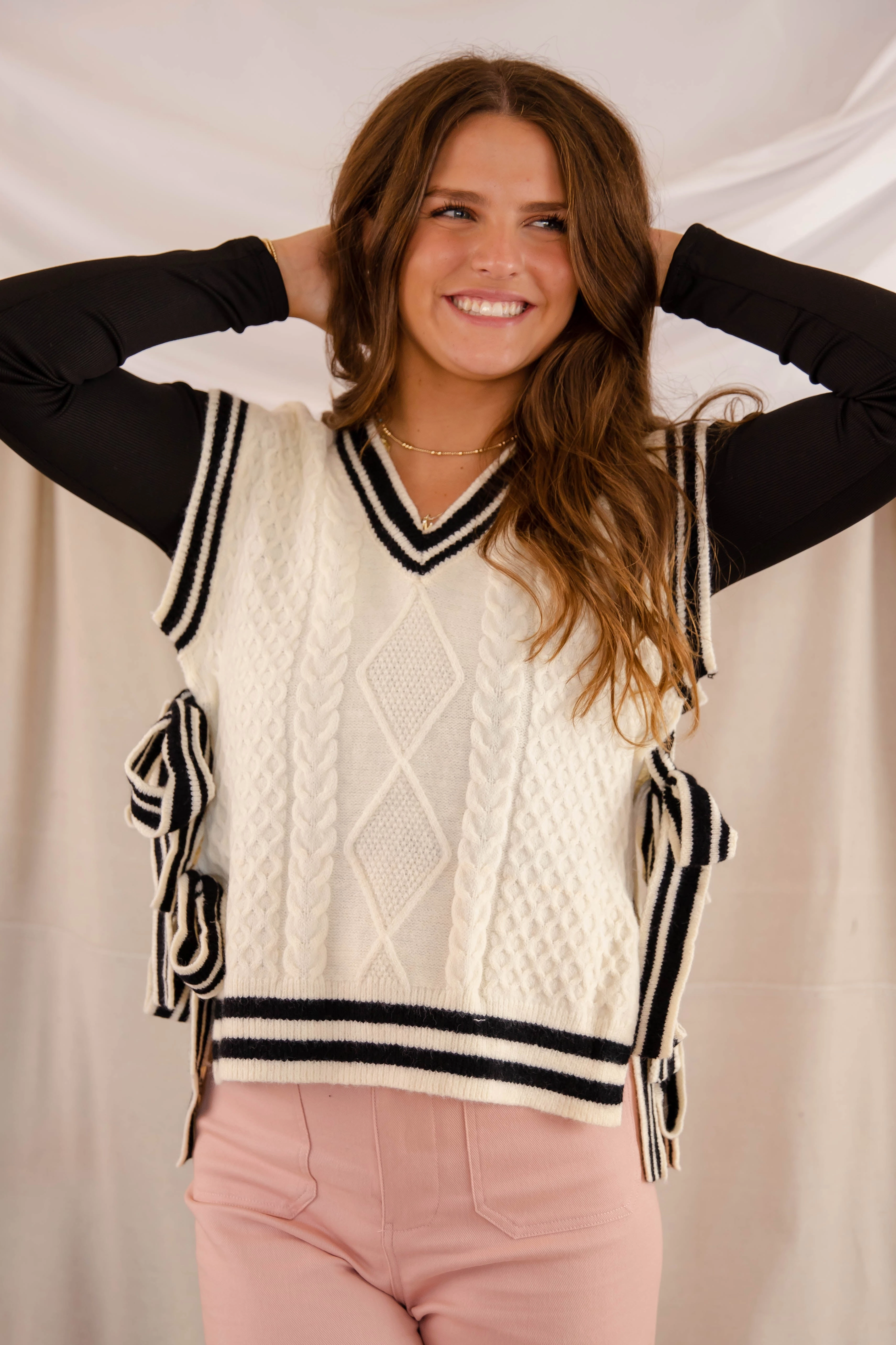 Cozy Sweatshirt HeavyweightThermal Truth Or Dare Sweater Vest-Black