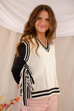 Truth Or Dare Sweater Vest-Black StretchFit