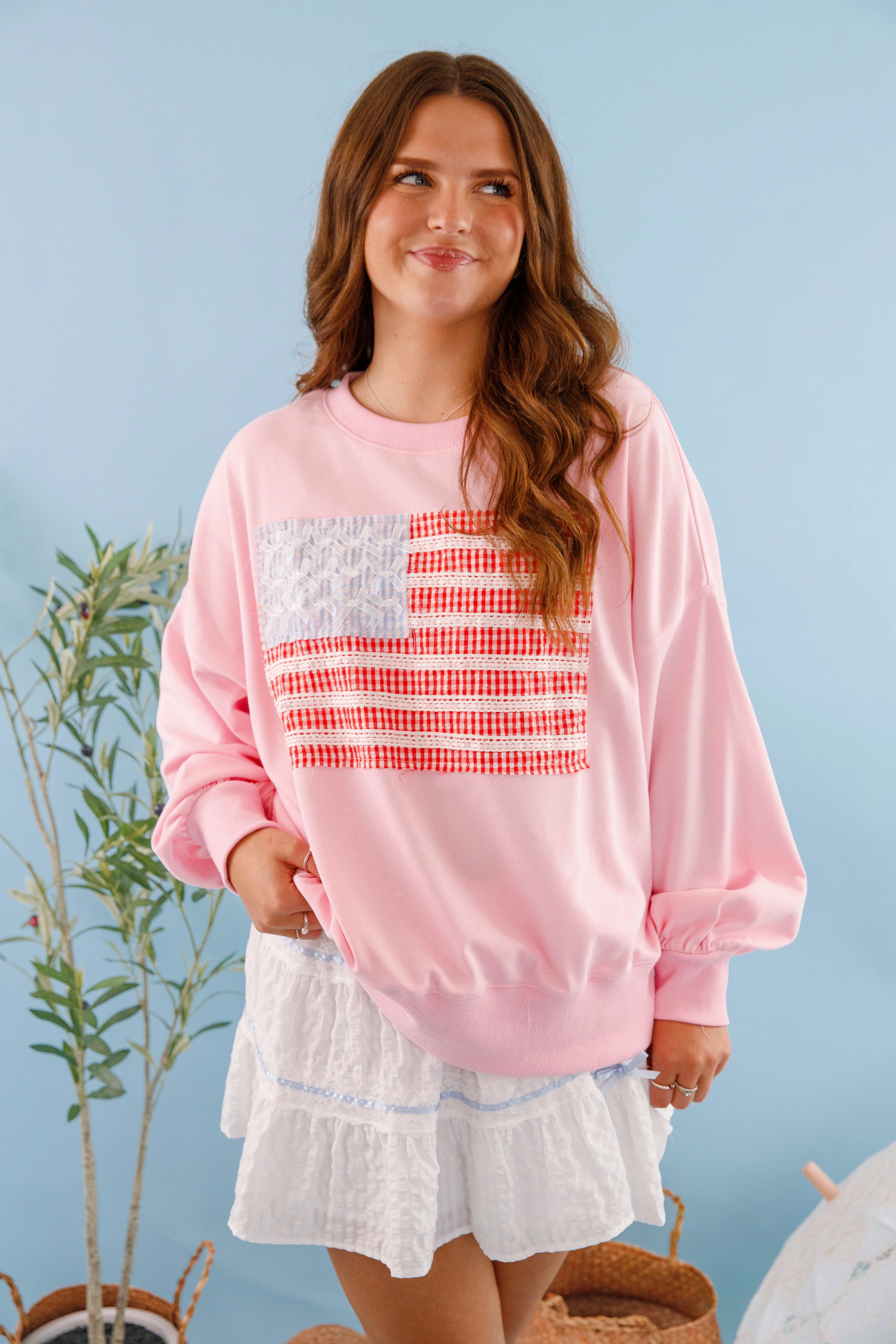 America's Sweetheart Pullover-Pink WrinkleResistant