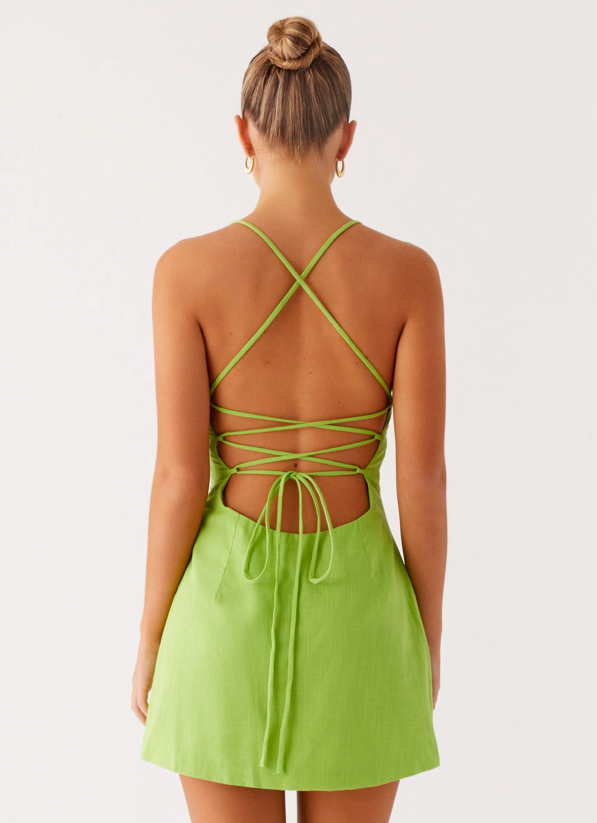 Texture Style Seaside Escape Mini Dress - Lime