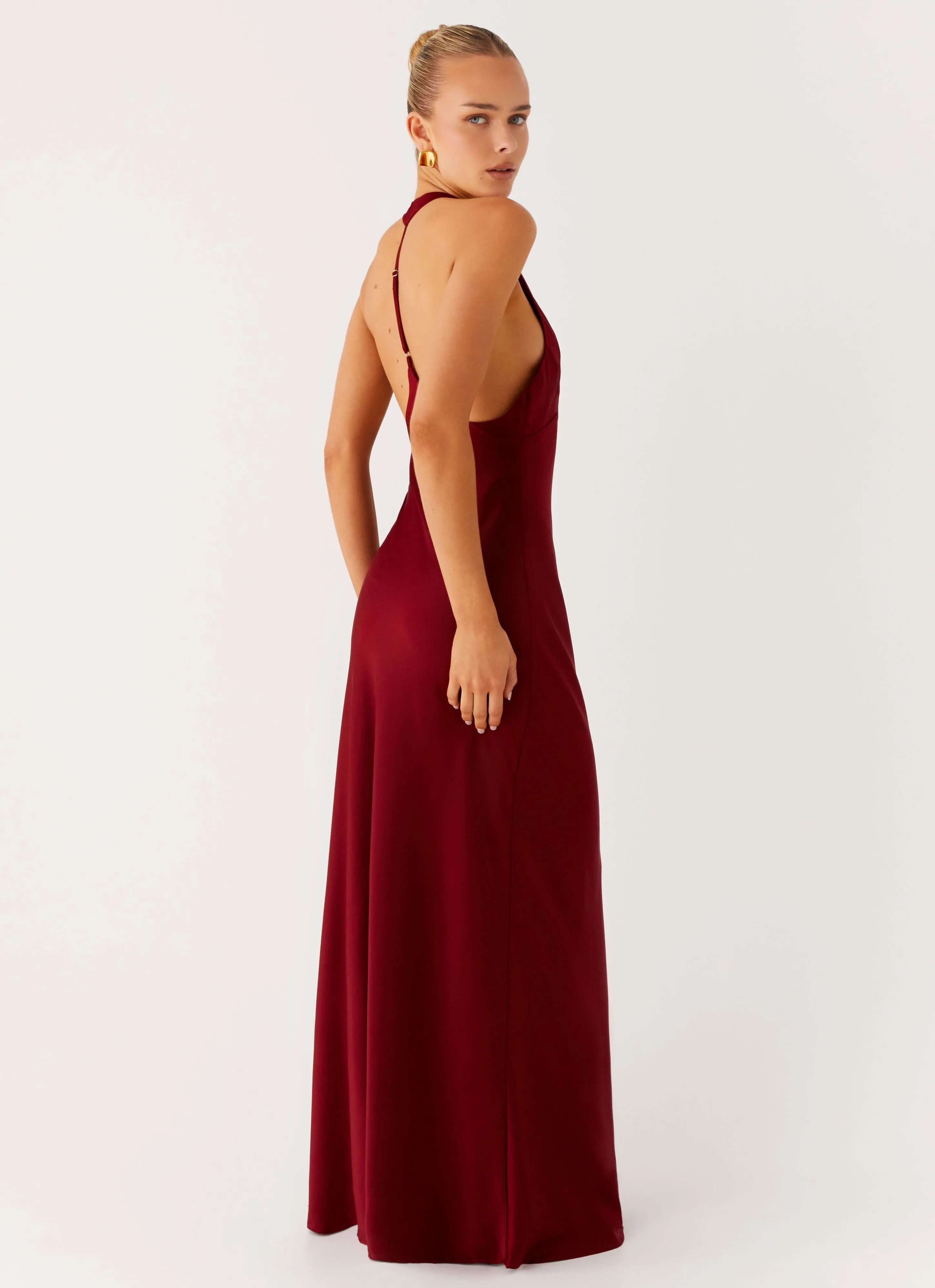 Chic formal attire Angie Maxi Dress - Burgundy