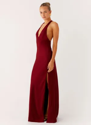 Silky Mood Angie Maxi Dress - Burgundy