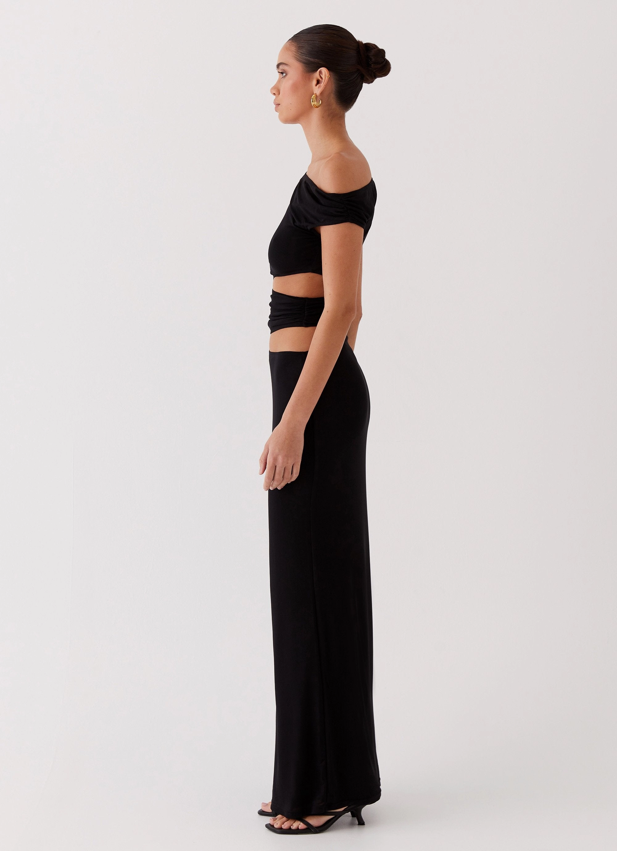 Statement-Piece Margot One Shoulder Maxi Dress - Black