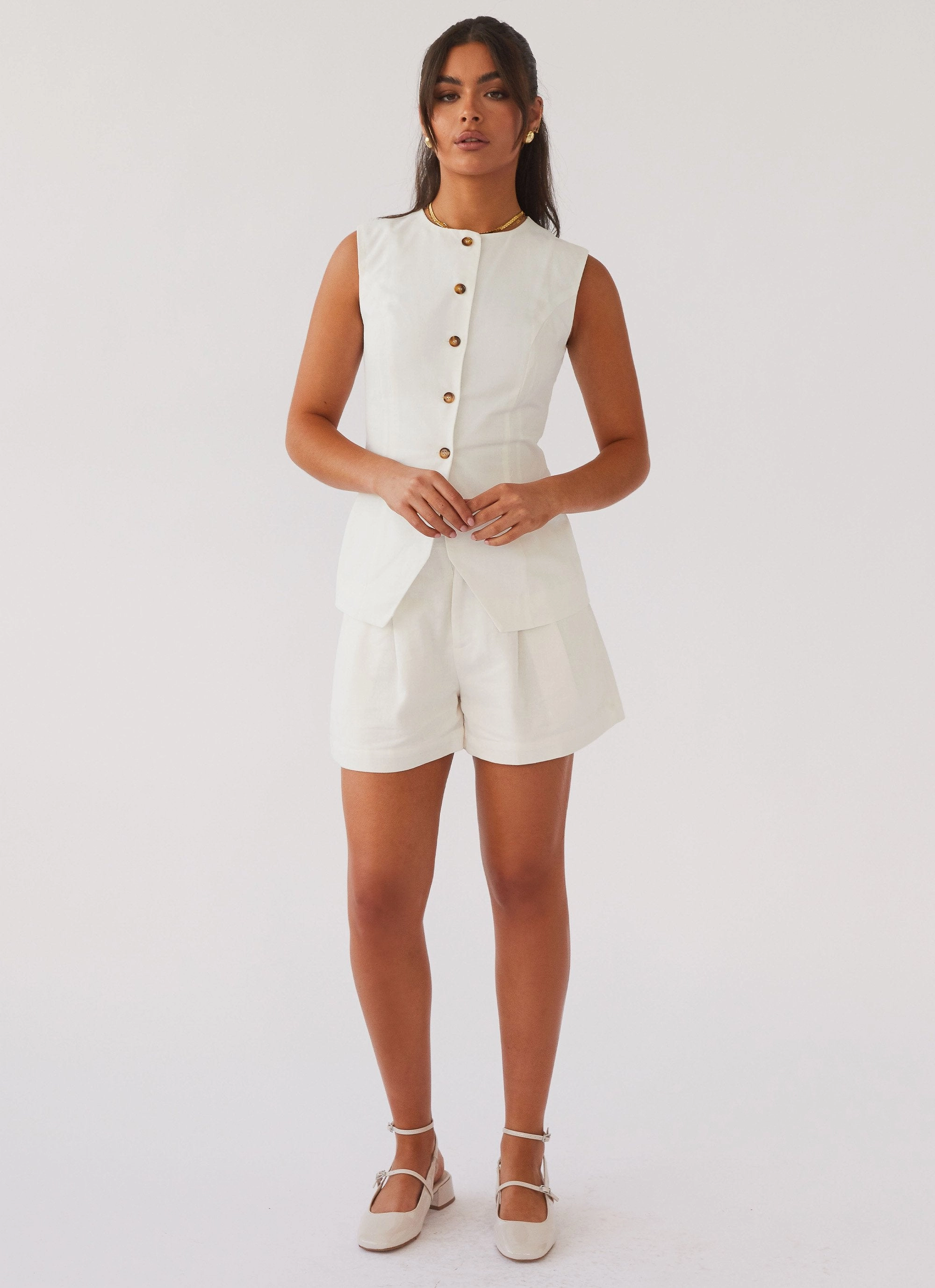 Born For Bordeaux Linen Shorts - White Indoor Comfort