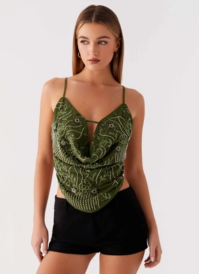 FlexibleCollar QuickDry Textile Sedonia Top - Khaki