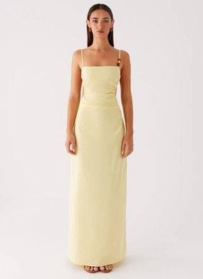 Selah Maxi Dress - Yellow Linen Vibe