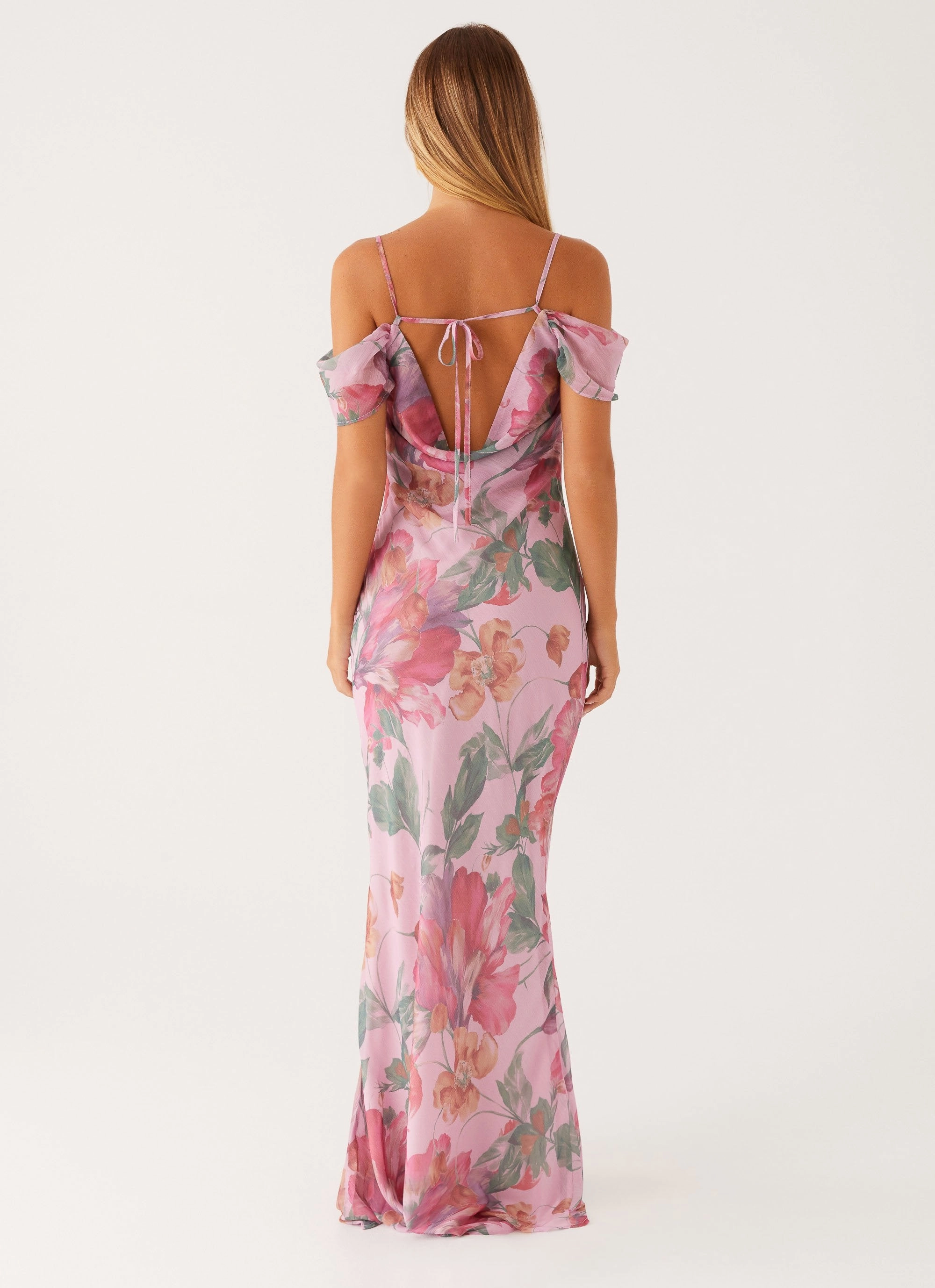 Seline Maxi Dress - Pink Floral Vibrant Colors
