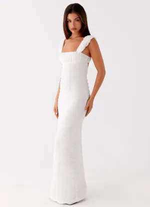 Senses Midi Dress - White Sunset Glow Loose Flow