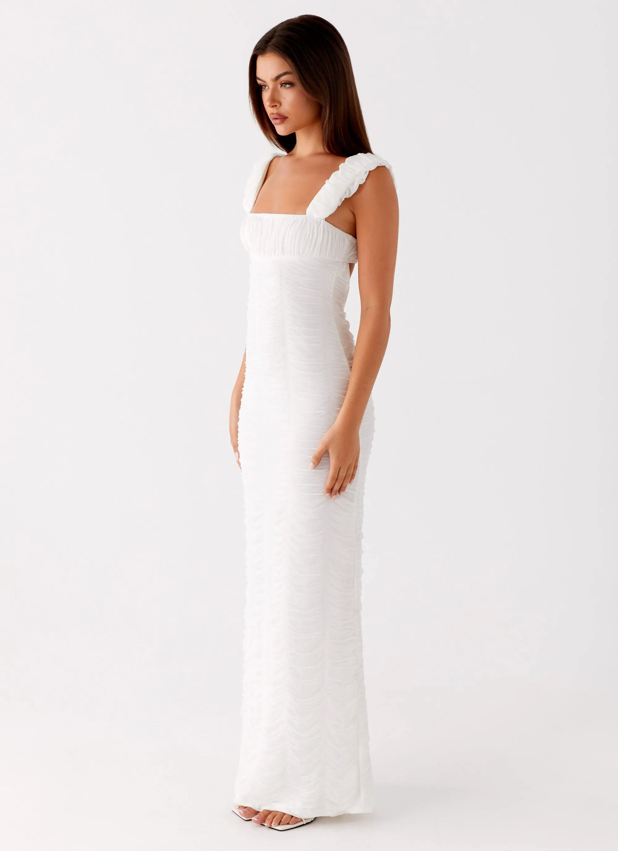 relaxed elegance Crisp Silhouette Senses Midi Dress - White