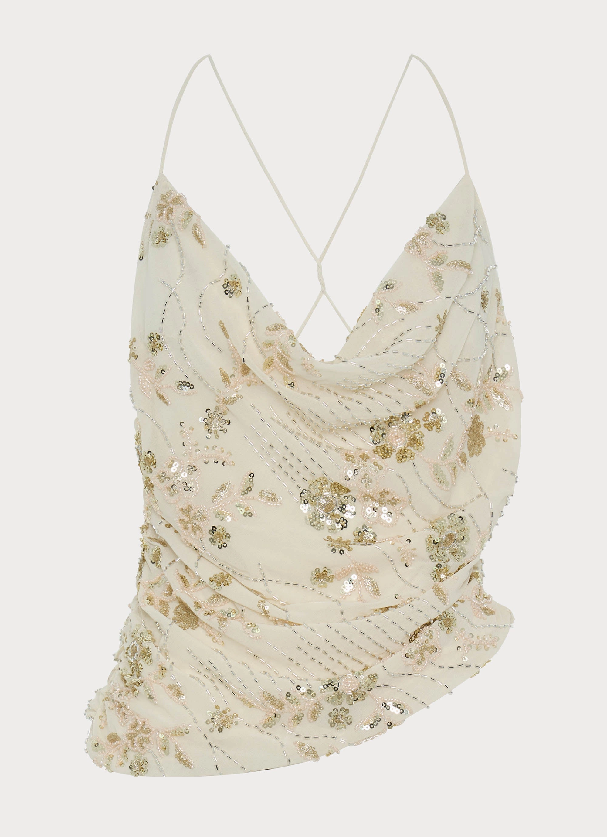 Seona Beaded Top - Ivory Relaxed Blouse