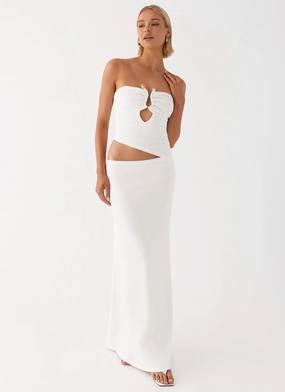 Wild Roses Maxi Dress - White Date Nightwear Movement Friendly