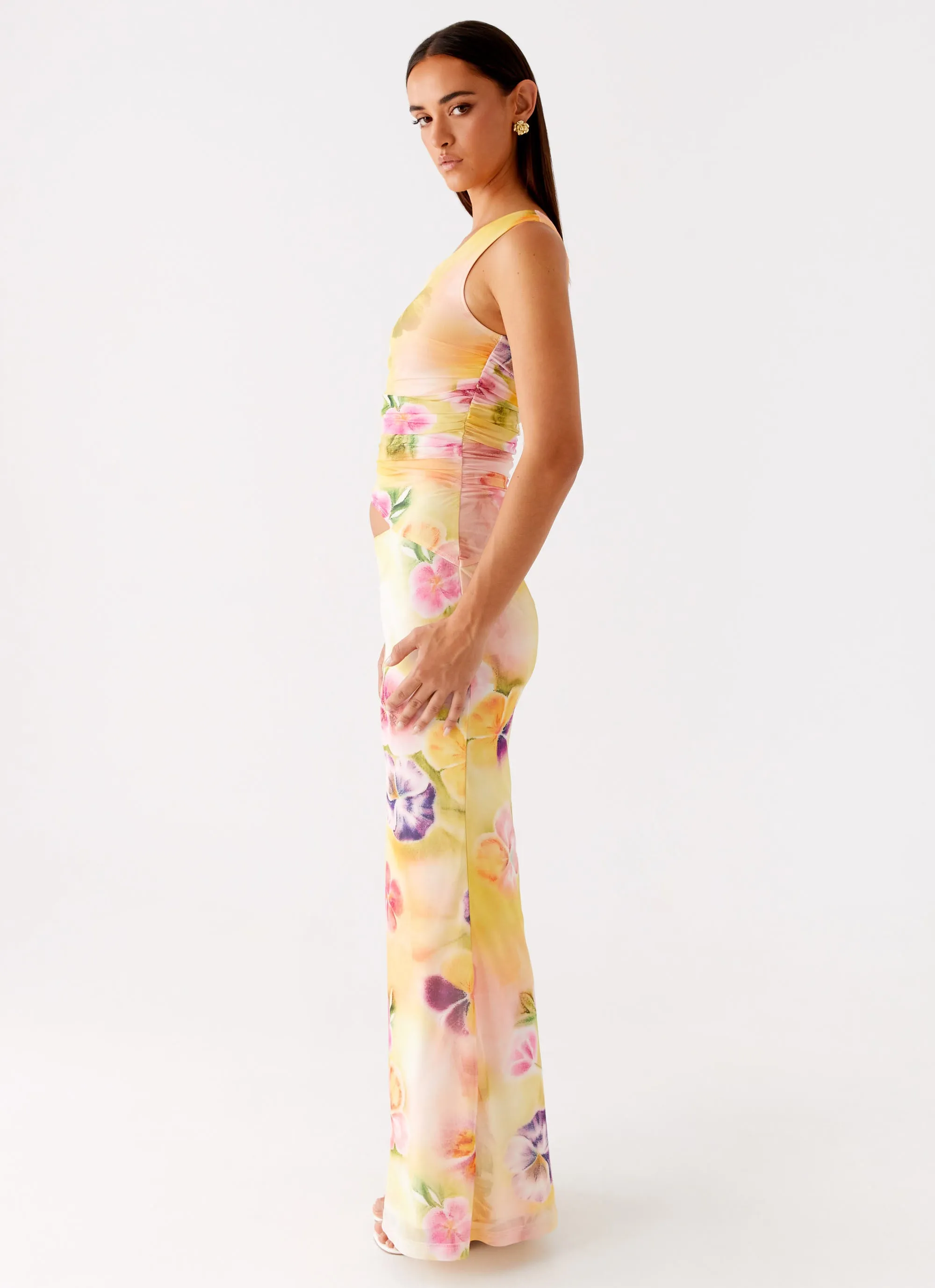 Smooth Detail Shore Time Seranella One Shoulder Maxi Dress - Sunburst Floral