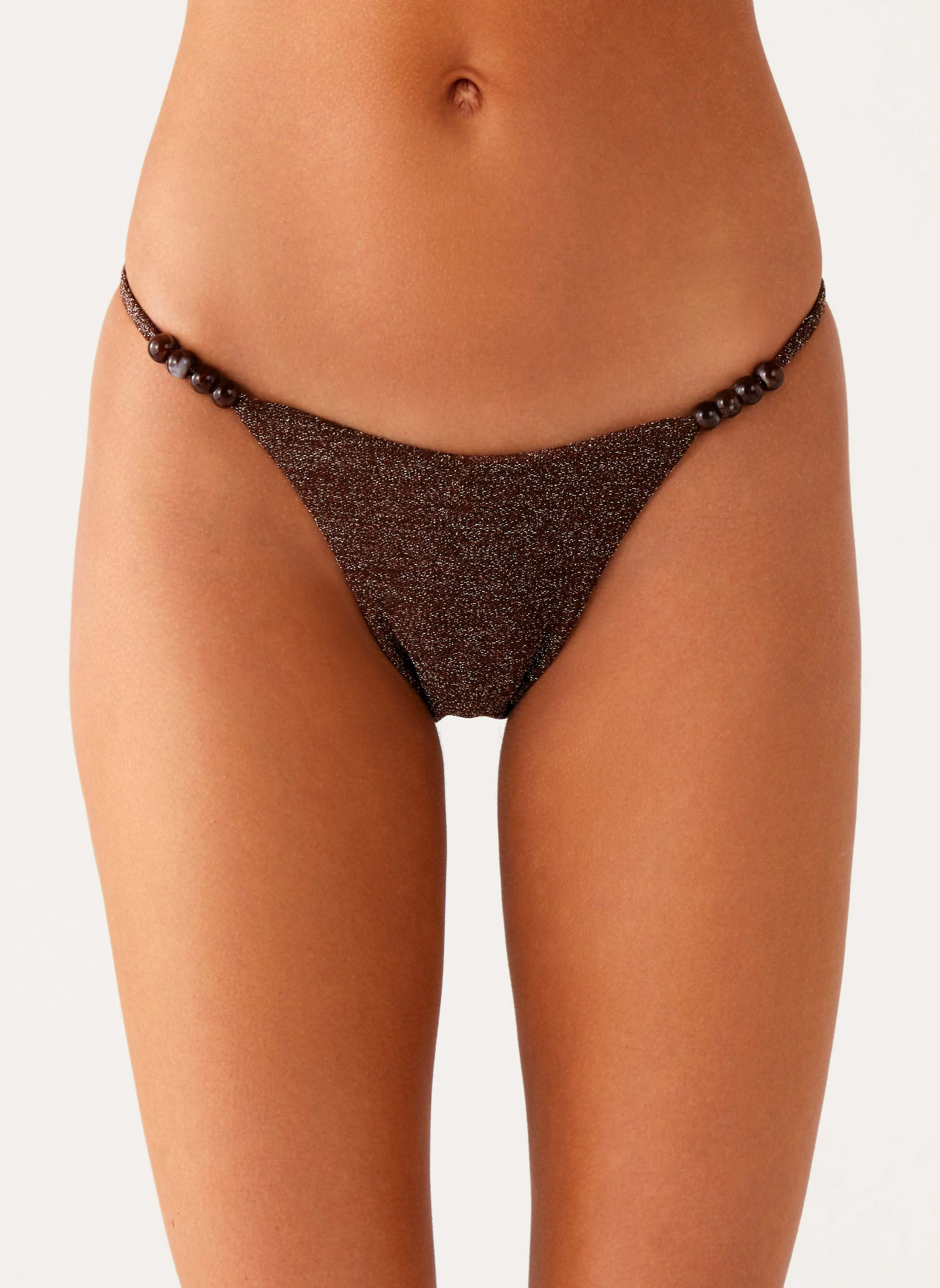 Cutting-edge Serefina Bead Bikini Bottom - Chocolate