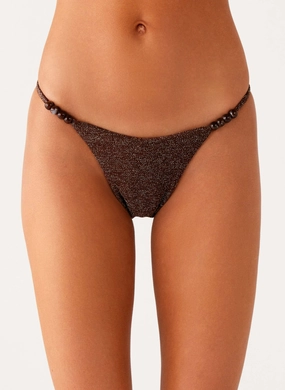 Cutting-edge Serefina Bead Bikini Bottom - Chocolate