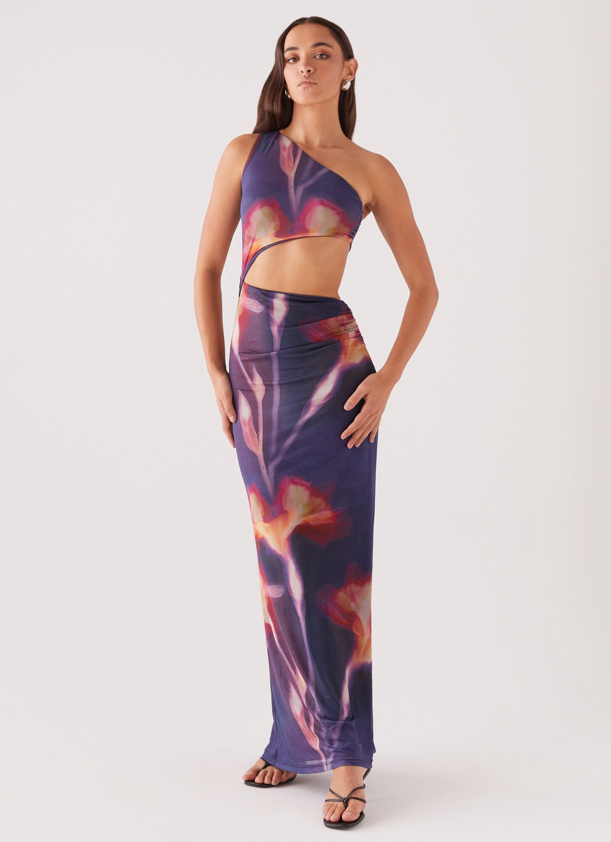 Fashionable Design Refined Mood Shadows In The Sun Mesh Maxi Dress - Ember Rose